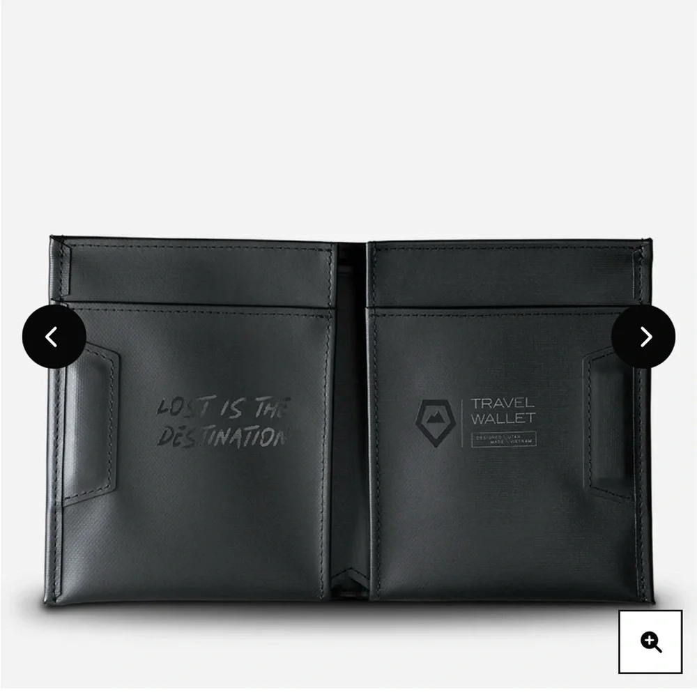 Black Travel Wallet Money Clip